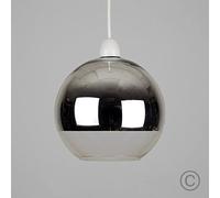 MiniSun | Modern Two Tone Chrome Effect and Arco Ball Ceiling Light Shade | Pendant Lights, Home Décor & Improvement Essential | 18cm Shade Width