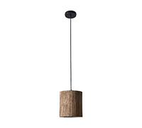 MiniSun | Natural Rustic Wooden Tree Log Cylinder Ceiling Light Shade | Ceiling Lighting, Home Décor Essential | Includes Bulb [3000K Warm White] | Includes Full Wired Fitting | Mains Wired
