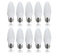 MiniSun | Pack of 10 Thermal Plastic 4w ES E27 40w Frosted Opal Candle Bulbs | LED Bulbs, Home Décor & Improvement Essential | Pack of 10 | Includes Bulb [6500K Cool White]