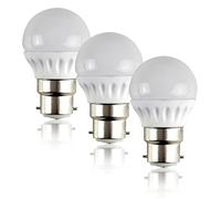 MiniSun | Pack of 3 4w LED BC B22 Golfball Energy Saving Long Life Light Bulbs [2700K Warm White] | Bulbs & Home Improvements Essential