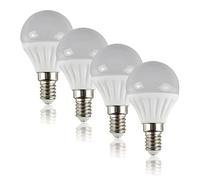 MiniSun | Pack of 4 4w LED SES E14 Golfball Energy Saving Long Life Light Bulbs [6500K Cool White] | Bulbs & Home Improvements Essential