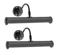 MiniSun | Pair of Modern Adjustable Twin Picture Wall Light in A Black Chrome Finish | Wall Lights & Home Improvements Essential
