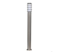MiniSun | Pair of Modern Outdoor Stainless Steel Bollard Lantern Light Posts 1 Metre Complete with 4w LED Candle Bulbs [3000K Warm White] | Outdoor Lights & Home/Garden Improvements Essential |