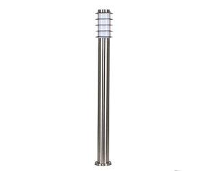 MiniSun | Pair of Modern Outdoor Stainless Steel Bollard Lantern Light Posts 1 Metre Complete with 4w LED Candle Bulbs [3000K Warm White] | Outdoor Lights & Home/Garden Essential | | Mains Wired