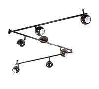 MiniSun | Retro Adjustable 6 Way Eyeball Black Chrome Ceiling Spotlight | Ceiling Spots, Home Décor & Improvement Essential