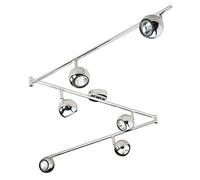 MiniSun | Retro Adjustable 6 Way Eyeball Polished Chrome Ceiling Spotlight | LED Bulbs, Home Décor & Improvement Essential | Includes Bulb [Warm White]