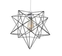 MiniSun | Retro Matt Black Geometric Star Design Ceiling Light Shade | Pendant Lights, Home Décor & Improvement Essential | 300mm Shade Width