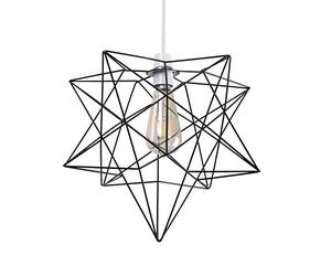 MiniSun | Retro Matt Black Geometric Star Design Ceiling Light Shade | Pendant Lights, Home Décor & Improvement Essential | Includes 4W LED Bulb [2700K Warm White] | 30cm Shade Width