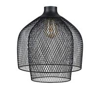 MiniSun | Retro Steampunk Matt Black Mesh Design 2 Tier Ceiling Pendant Light Shade Complete with a 4w LED Filament Bulb | Ceiling Lights & Home Improvements Essential | 355cm Shade Width