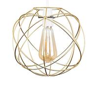 MiniSun | Retro Style Atom Design Gold Metal Basket Ceiling Light Shade | Ceiling Lighting, Home Décor & Improvement Essential | Includes 4W LED Bulb [2700K Warm White] | 255mm Shade Width