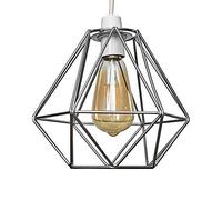 MiniSun | Retro Style Chrome Basket Ceiling Light Shade | Pendant Lights, Home Décor & Improvement Essential | 23.5cm Shade Width