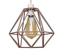 MiniSun | Retro Style Copper Metal Basket Ceiling Light Shade | Pendant Lights, Home Décor & Improvement Essential | Includes 4W LED Bulb [2700K Warm White] | 235mm Shade Width