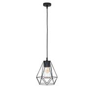 MiniSun | Retro Style Gloss Black Ceiling Light Pendant with a Basket and Clear Glass Shade | Pendant Lights, Home Décor & Improvement Essential