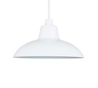 MiniSun | Retro Style Gloss White Metal Ceiling Light Shade | Pendant Lights, Home Décor & Improvement Essential | Includes 10W LED Bulb [3000K Warm White] | 288mm Shade Width