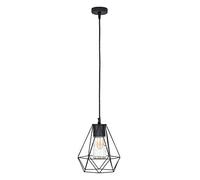 MiniSun | Retro Style IP44 Rated Gloss Black Ceiling Bathroom Light with a Metal Open Basket & Clear Glass Cylinder Shade - Complete with a 4w LED Bulb | Ceiling Lights & Home Improvements Essential