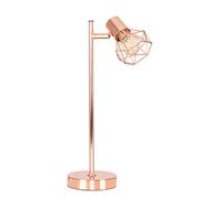 MiniSun | Retro Style Metal Basket Cage Desk Lamp in a Copper Finish - Complete with a 4w LED Filament Bulb [2700K Warm White] | Table Lamps & Home Improvements Essential