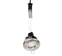 MiniSun | Shower/Soffit Brushed Chrome GU10 Recessed Ceiling Downlight | Bath Recessed Lighting, Home Décor & Improvement Essential