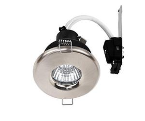 MiniSun | Shower/Soffit Brushed Chrome Recessed Ceiling Downlights | Bath Recessed Lighting, Home Décor & Improvement Essential | Includes Bulb [3000K Warm White] | Mains Wired