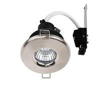 MiniSun | Shower/Soffit Brushed Chrome Recessed Ceiling Downlights | LED Bulbs, Home Décor & Improvement Essential | Pack of 6 | Includes Bulb [6500K Cool White]