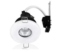 MiniSun | Shower/Soffit Gloss White GU10 Ceiling Downlights | Bath Recessed Lighting, Home Décor & Improvement Essential | Pack of 4