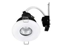 MiniSun | Shower/Soffit Gloss White Recessed Ceiling Downlights | Bath Recessed Lighting, Home Décor & Improvement Essential | Includes Bulb [6500K Warm White] | Mains Wired
