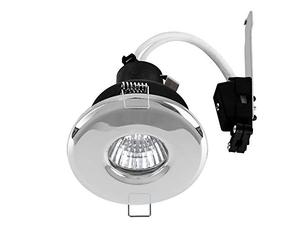 MiniSun | Shower/Soffit Polished Chrome Recessed Ceiling Downlight | Bath Recessed Lighting, Home Décor & Improvement Essential | Includes 5W LED Bulb [3000K Warm White] | Mains Wired