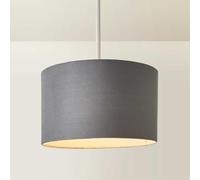 MiniSun | Small Modern Grey Velvet Drum Light Shade | Lamp Shades, Home Décor & Improvement Essential | 25cm Shade Width