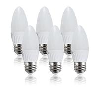 MiniSun | Thermal Plastic 4W High Power LED ES E27 Candle Bulbs | LED Bulbs, Home Décor & Improvement Essential | Set of 6 | Includes Bulb [6500K Cool White]