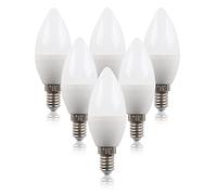 MiniSun | Thermal Plastic 4w High Power LED SES E14 40w Replacement Frosted Opal Candle Bulbs | LED Bulbs, Home Décor & Improvement Essential | Set of 6 | Includes Bulb [3000K Warm White]