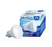 MiniSun | Thermo Plastic Dimmable 5W SMD LED GU10 Light Bulbs | LED Bulbs, Home Décor & Improvement Essential | Pack of 6 | 6500K Cool White