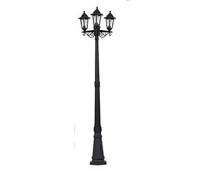 MiniSun | Traditional 1.95m Black 3 Way Lamp Post Light | Post Lights, Home Décor & Improvement Essential | Includes 6W LED Bulbs [Warm White] | Mains Wired