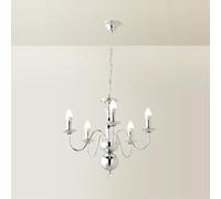 MiniSun | Traditional 5 Way Flemish Style Ceiling Light Chandelier Fitting in a Chrome Finish | Ceiling Lights & Home Improvements Essential