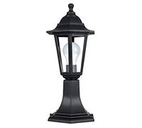 MiniSun | Traditional Black Lamp Post Lantern | Post Lights, Home Décor & Improvement Essential | Includes 6W LED Bulb [3000K Warm White]