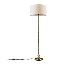 MiniSun | Traditional Style Antique Brass Sconce Floor Lamp with a Cream Drum Shade | Floor Lamps & Torchieres, Home Décor & Improvement Essential | Includes 6W LED E27 Light Bulb