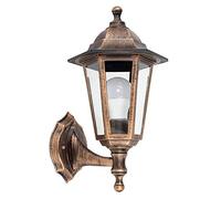 MiniSun | Traditional Style Black/Gold Outdoor Security Wall Light Lantern | Outdoor Wall Lights, Home Décor & Improvement Essential | Includes Bulb [3000K Colour Temperature]