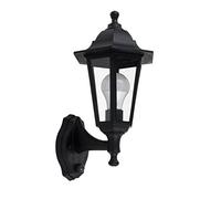 MiniSun | Traditional Style Black Security Dusk to Dawn Wall Lantern | Outdoor Wall Lights, Home Décor & Improvement Essential | Includes 6W LED Bulb [3000K Warm White]