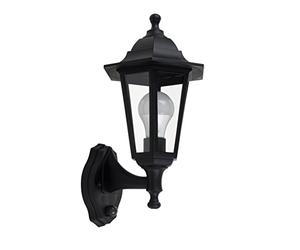 MiniSun | Traditional Style Black Security Dusk to Dawn Wall Lantern | Outdoor Wall Lights, Home Décor & Improvement Essential | Includes 6W LED Bulb [6500K Cool White] | Mains Wired