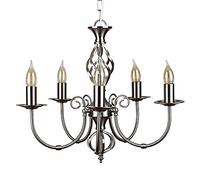 MiniSun | Traditional Style Nickel Twist 5 Way Chandelier | Chandeliers, Home Décor & Improvement Essential