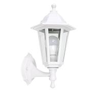 MiniSun | Traditional Style White Security Wall Lantern | Outdoor Wall Lights, Home Décor & Improvement Essential | Includes 15W LED Bulb [6500K Cool White]