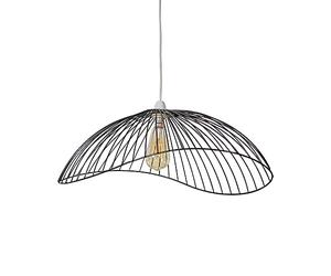 MiniSun | Wavy Wire Design Ceiling Light Shade in a Black Metal Finish | Pendant Lights, Home Décor & Improvement Essential | Includes 4W Bulb [2700K Warm White] | 31cm Shade Width