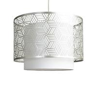 MiniSun | White and Grey Geometric Design Ceiling Light Shade | Pendant Lights, Home Décor & Improvement Essential | 320mm Shade Width