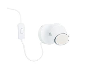 MiniSun | White Single Spotlight Adjustable GU10 Plug-in Wall Light | Wall Spotlights, Home Décor & Improvement Essential | Mains Wired