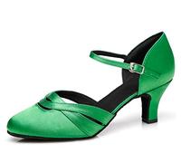 MINITOO Satin Ballroom Dance Shoe Wedding Prom Evening Sandals Pumps L152 Green UK 5