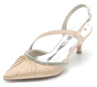 MINITOO Womens Dress Shoes for Wedding Guest Slingback Closed Toe Evening Pumps Mules BR036 Champagne UK 6.5