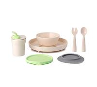 Miniware Little Foodie Set with Cereal Bowl, Sandwich Plate, My First Cutlery Set, 1-2-3 Sip Cup, and Detachable Suction Foot for Baby Toddler Kids | Eco-Friendly, BPA Free (Vanilla + Key Lime)