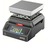 MINIWARE MHP50 Mini Hot Plate Preheater 50*50mm Heating Area Constant Temperature Heating Table 350℃ Intelligent Heating Statio MHP50-Silver
