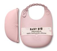 Miniware Rock Lock Bib Silicone Baby Bib (1 Pack, Cotton Candy)