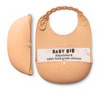 Miniware Rock Lock Bib Silicone Baby Bib (1 Pack, Toffee)