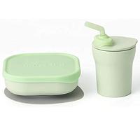 Miniware Sip & Snack Set with Snack Bowl, 1-2-3 Sip Drinking Cup, and Suction Foot for Baby Toddler - Promotes Self Feeding | Eco-Friendly and BPA Free | Dishwasher Safe (Key Lime)