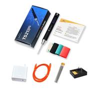 MINIWARE TS21 Digital Soldering Iron with 65W Power Adapter, Aluminum Alloy Body, Precise Temperature Control & Portable Design, for Electronics Repair, DIY, Hobbyists, Black